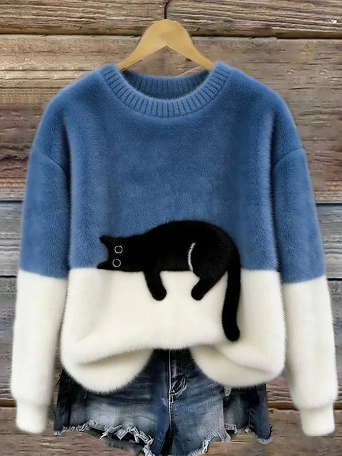 Zaidia – Cálido jersey De Punto Con Un Bonito Gato