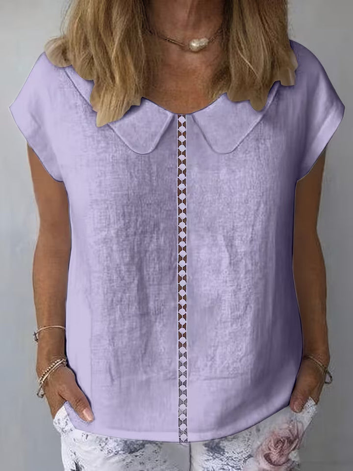 Avielle - Camiseta De Manga Corta Con Abertura en La Parte Delantera