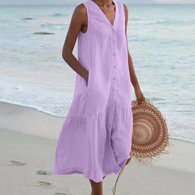 Maira - Vestido de Verano Con Cuello en V