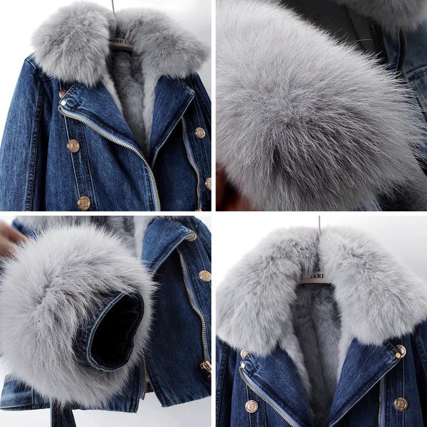 Hilde - Chaqueta Vaquera Ajustada Con Forro De Piel