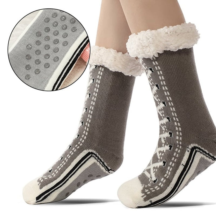 Ellena - Pantuflas de Cachemira Ultra Gruesas Calcetines de Casa