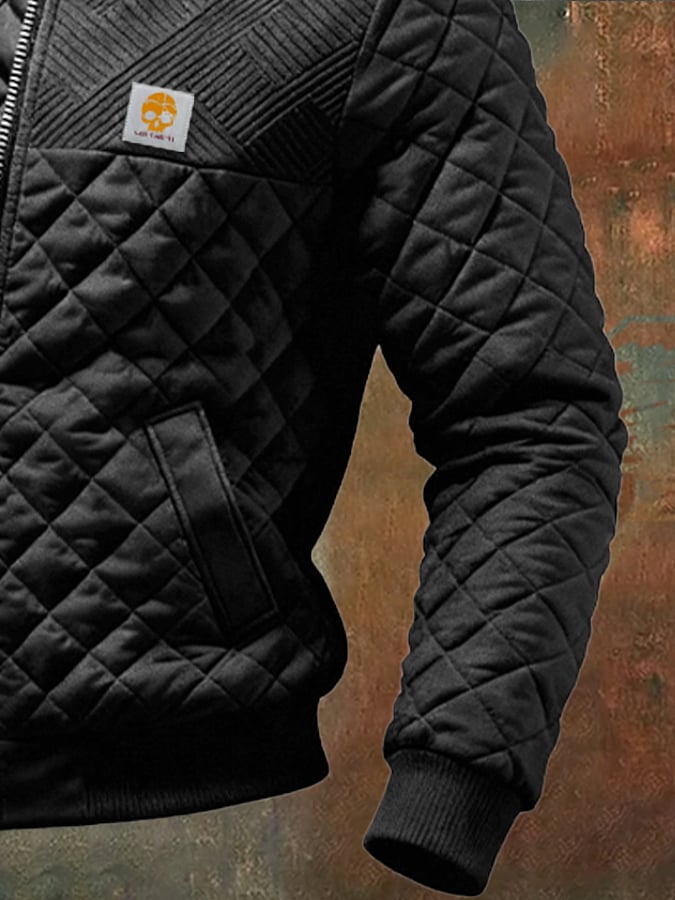 Istvan - Chaqueta Acolchada Con Patchwork y Múltiples Bolsillos