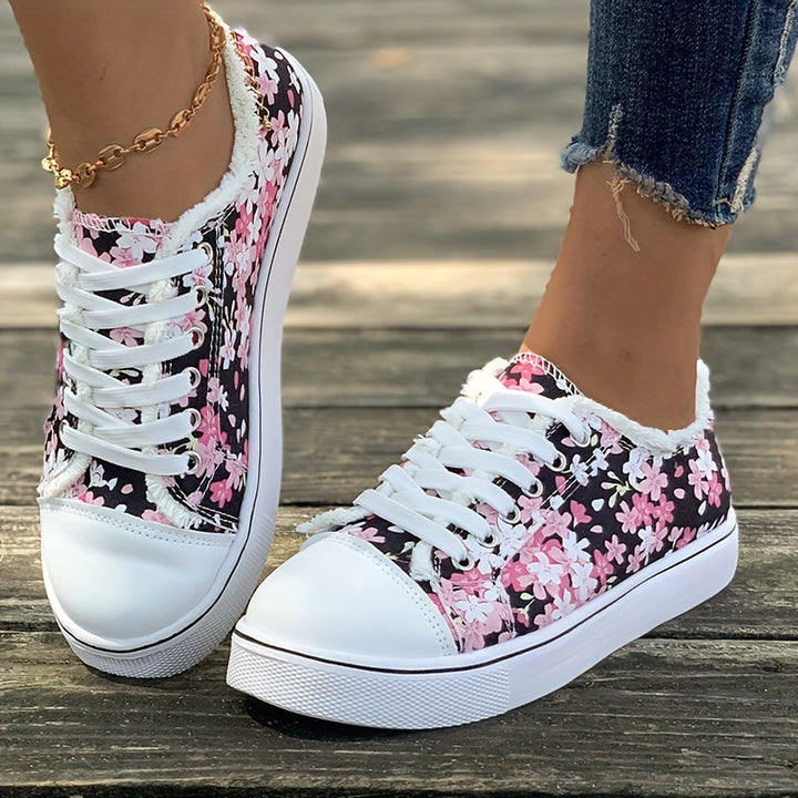 Bristy - Zapatos Con Cordones y Estampado Flores