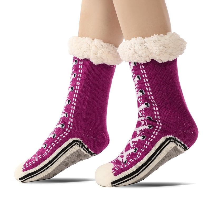 Ellena - Pantuflas de Cachemira Ultra Gruesas Calcetines de Casa