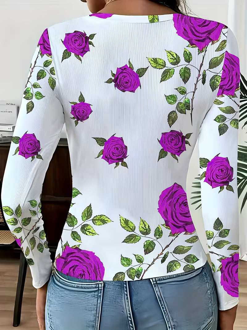 Rabiye - Top Con Estampado Floral Y Cuello Cuadrado