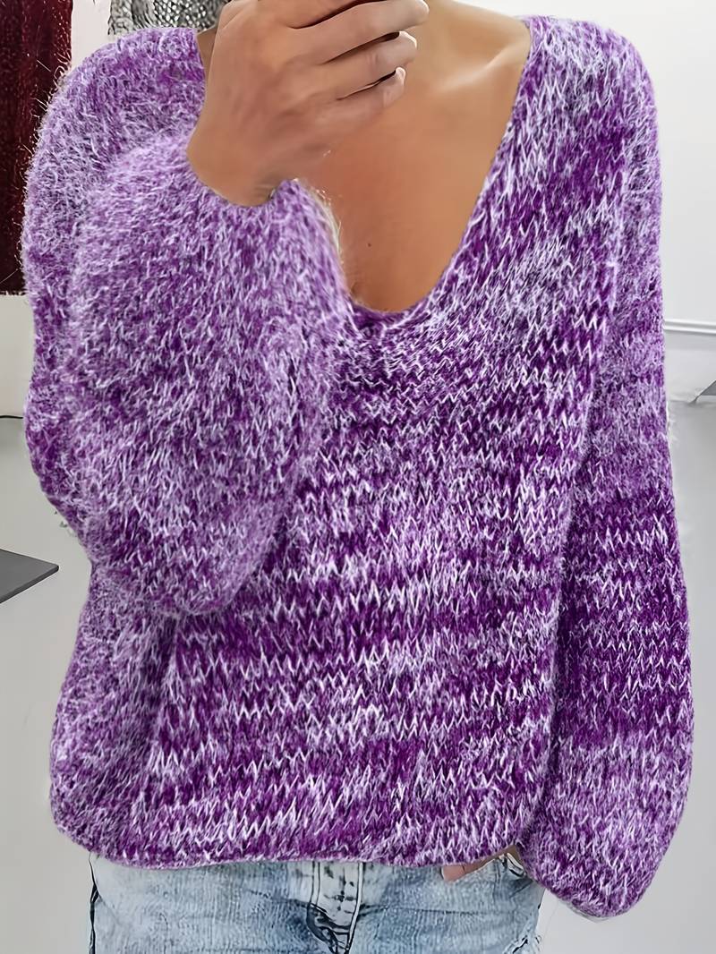 Lital - Elegante Jersey Suave Con Cuello en V