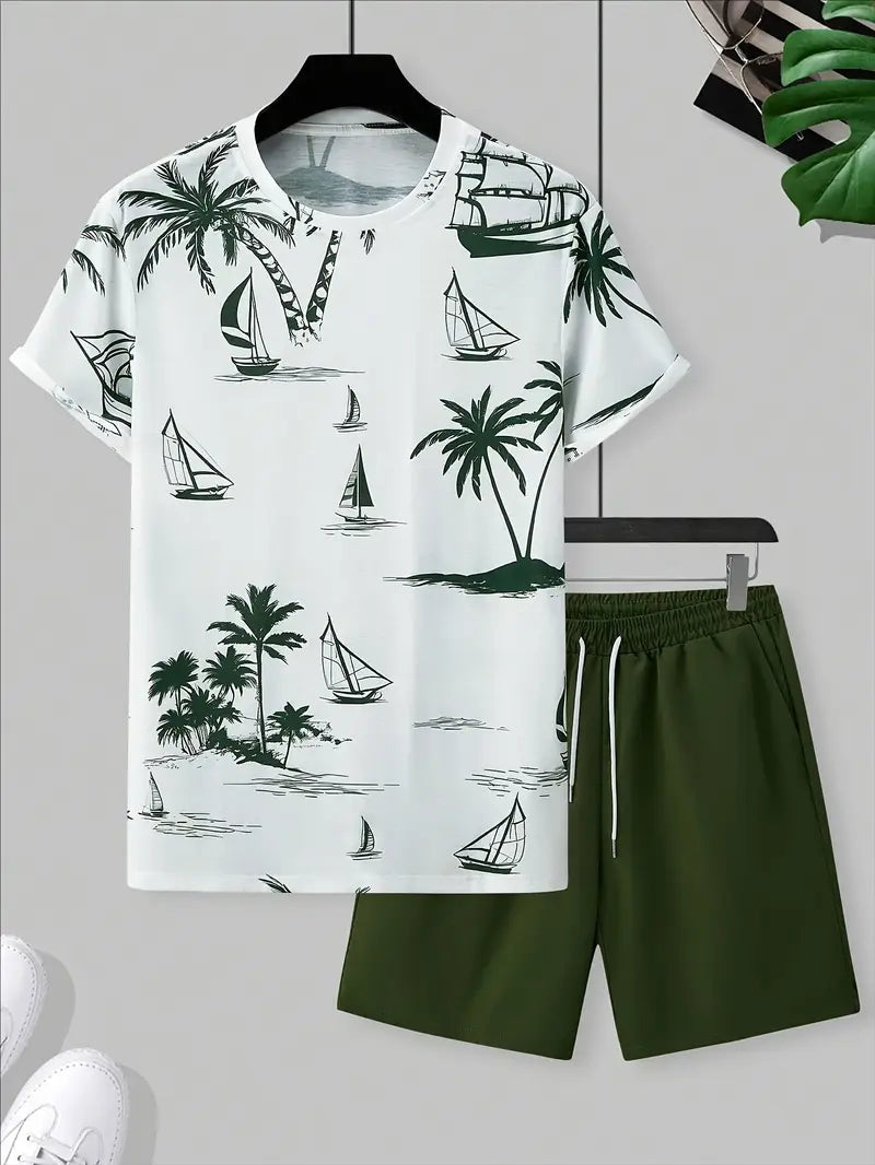 Barea - Elegante Verano Dos Piezas Impreso Set