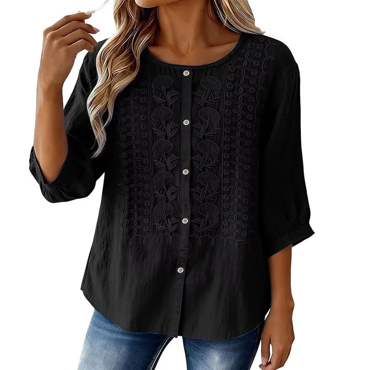 Andreza - Blusa De Algodón Con Botones