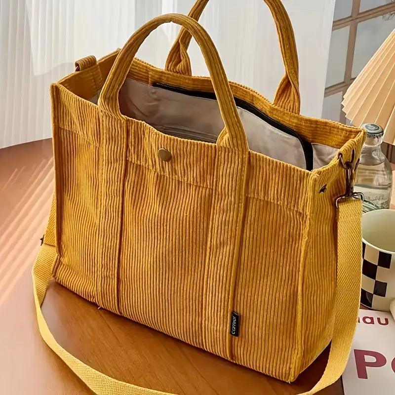 Marella - Bolso Tote De Pana De Inspiración Vintage
