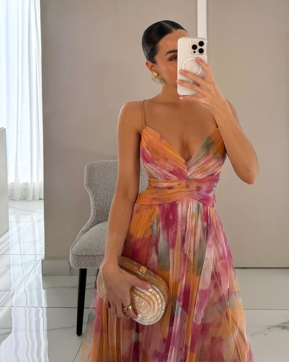 Qyn - Precioso Vestido largo Con Estampado Floral