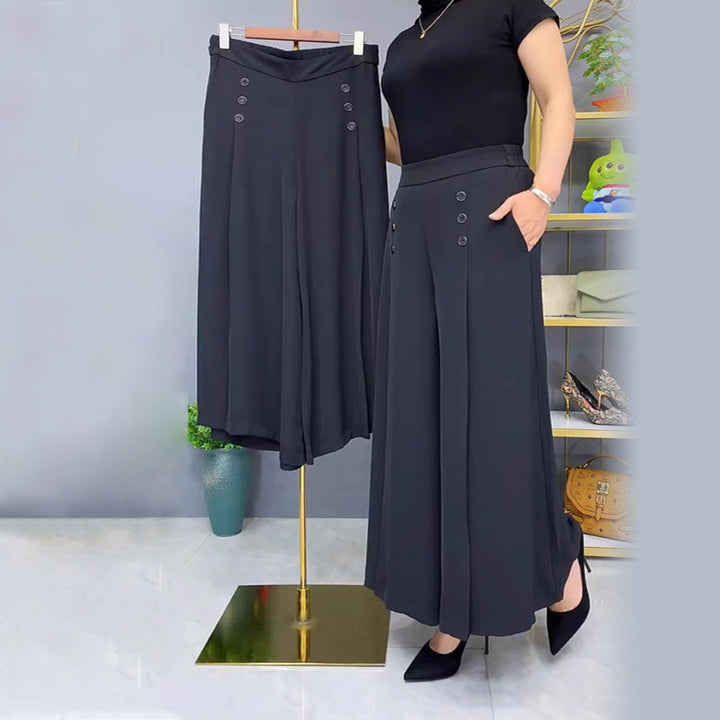 Malou - Elegante Pantalón de Pata Ancha Plisado
