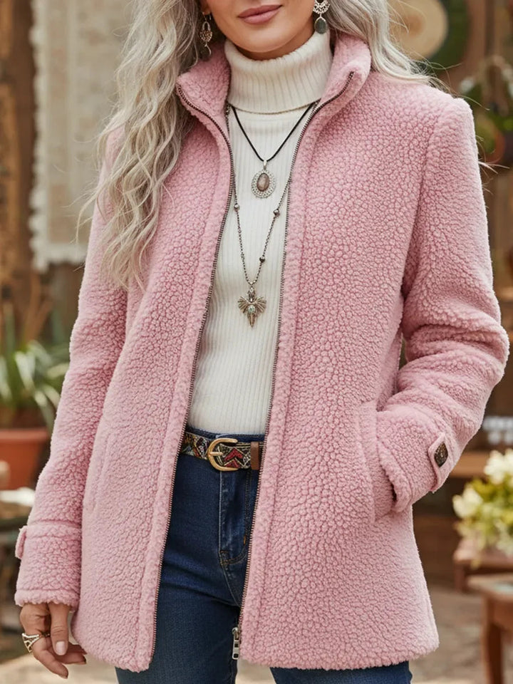 Mamie - Chaqueta Suave de Longitud media con Cremallera