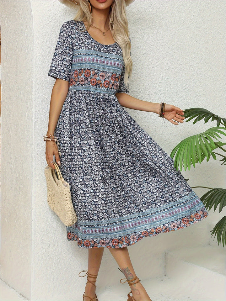 Jeeni - Vestido De Manga Corta Con Estampado Floral