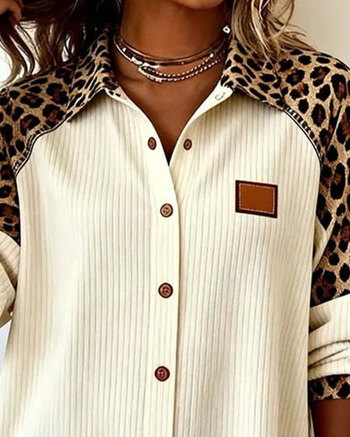 Jordana - Camisa Con Cuello Abotonado y Estampado De Leopardo