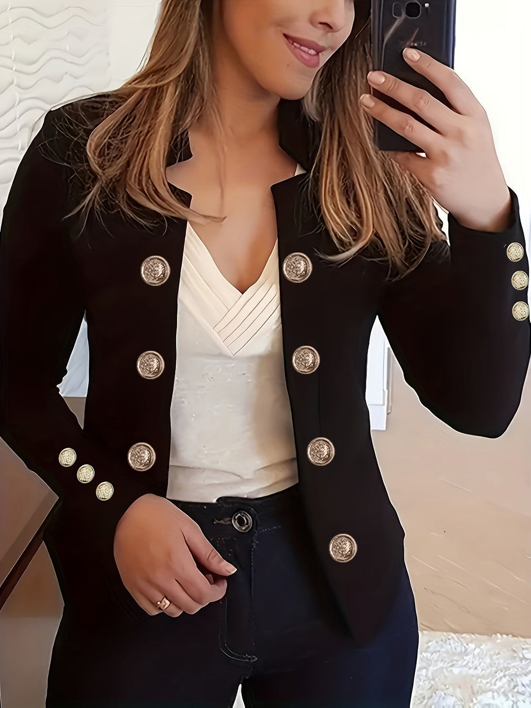 Raakel - Blazer De Manga Larga Con Puños Y Doble Botonadura Delantera