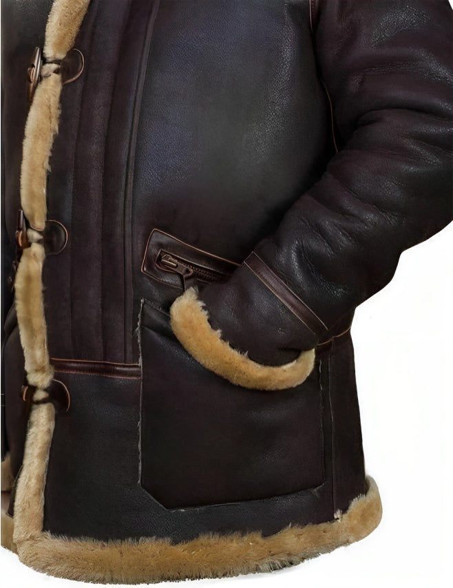 Detlef - Chaqueta de invierno estilo shearling