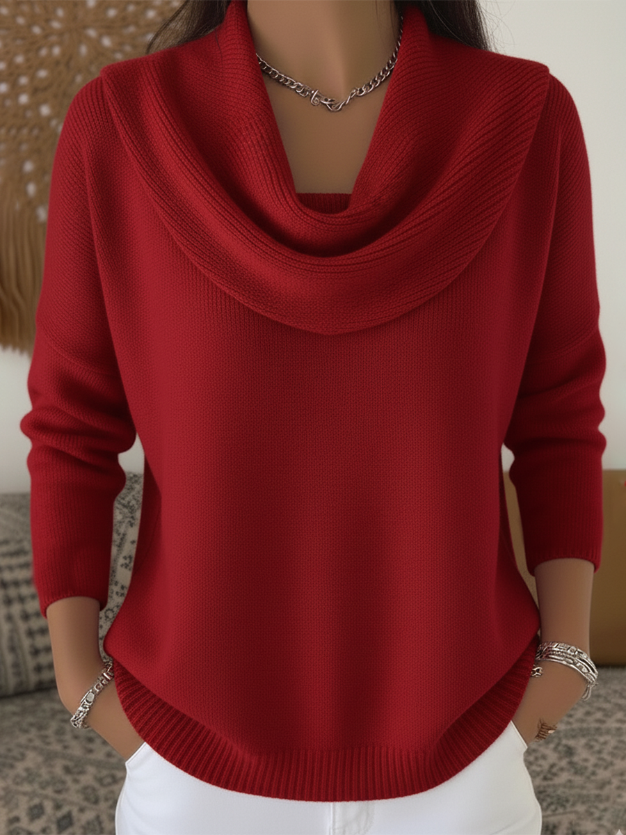 Carolia - Elegante Jersey Con Cuello Vuelto