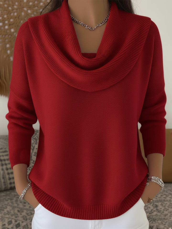 Carolia - Elegante Jersey Con Cuello Vuelto