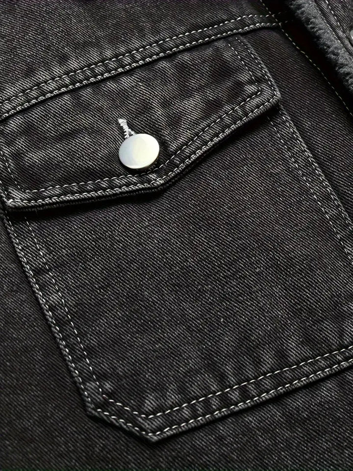 Geoffroy - Chaqueta Vaquera Vintage Con Forro Polar