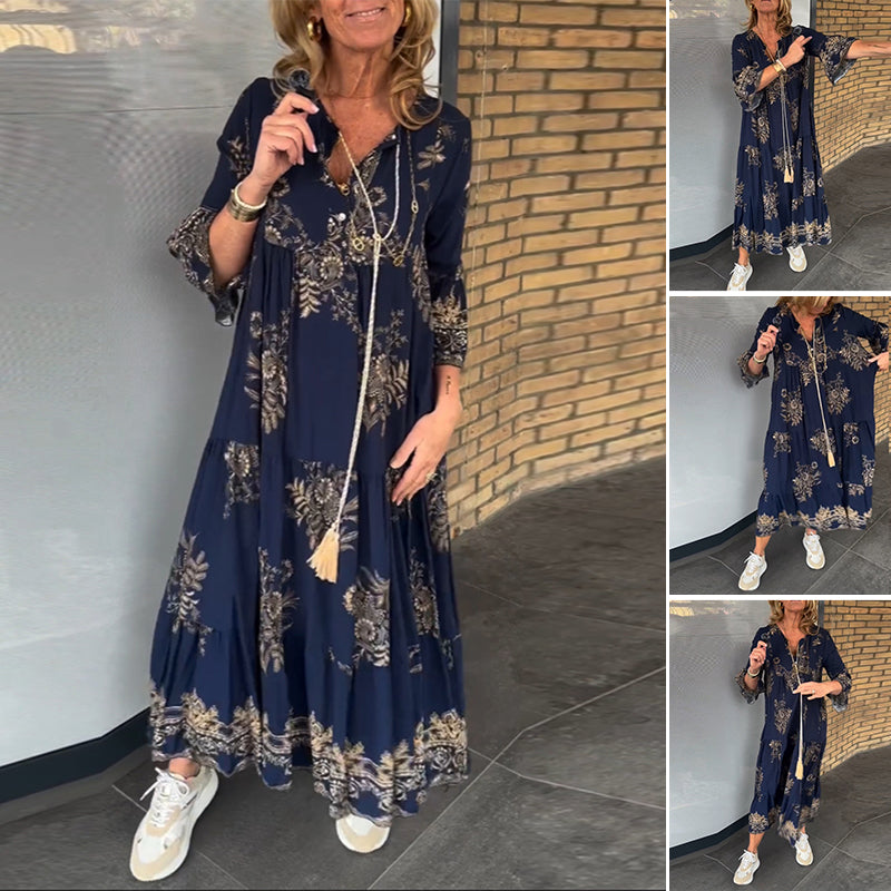 Hipatia - Vestido Vintage Con Cuello En V