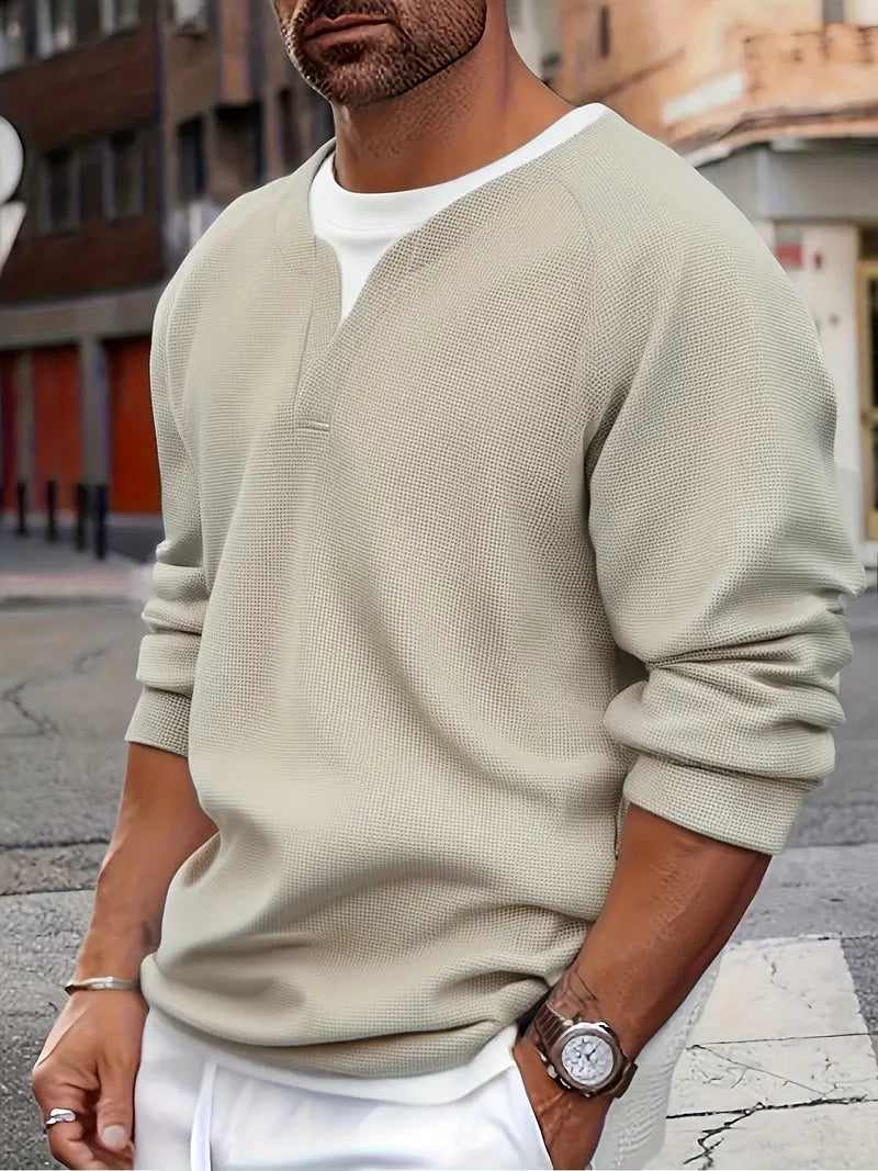 Brogan - Camisa Henley De Manga Larga y Corte Holgado
