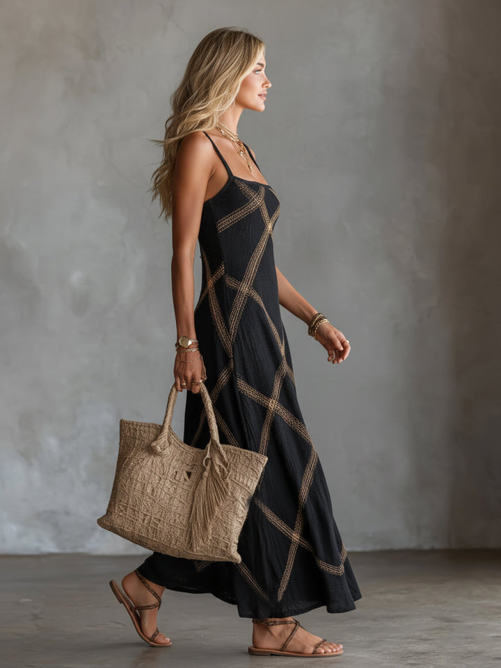 Nijila - Vestido Largo Sin Mangas De Estilo boho