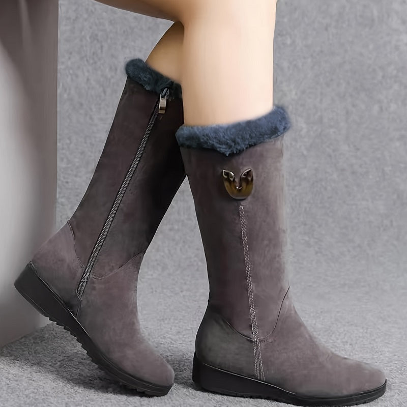 Britta - Botas Cálidas Con Cremallera Lateral