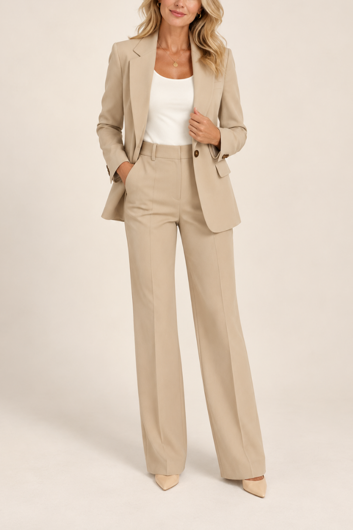 Danyela - Conjunto De Chaqueta y Pantalones De Corte Recto