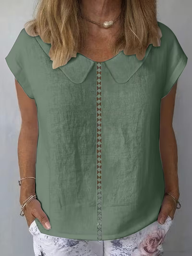 Avielle - Camiseta De Manga Corta Con Abertura en La Parte Delantera