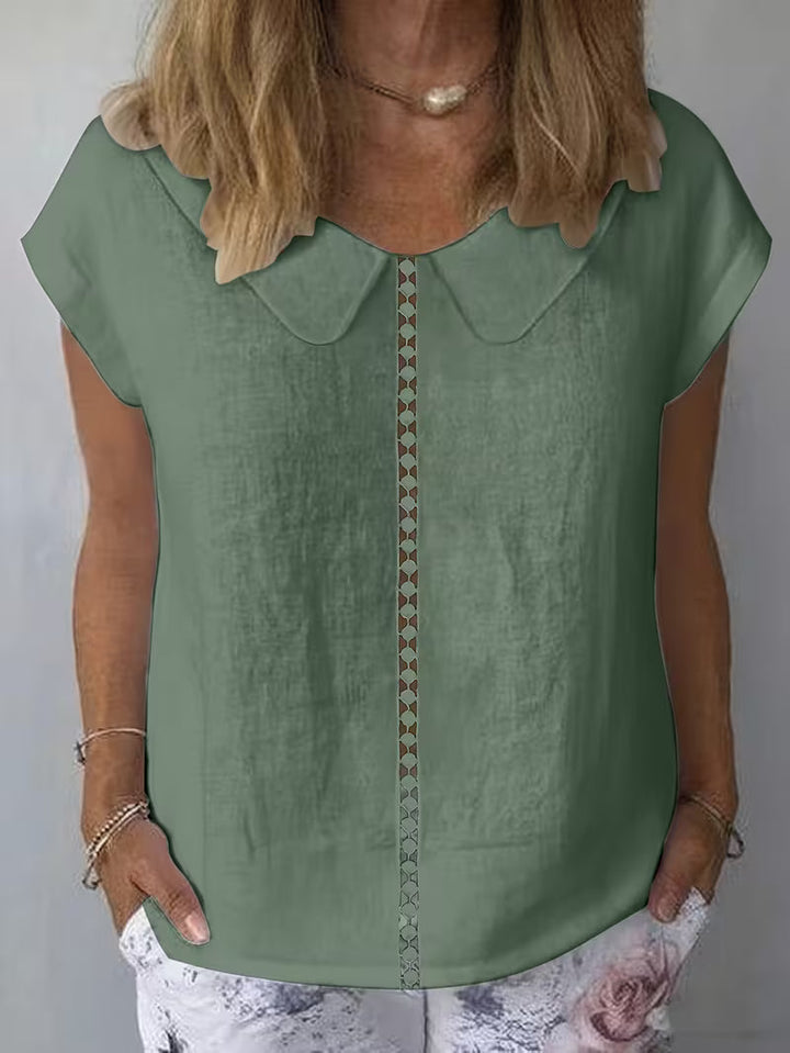 Avielle - Camiseta De Manga Corta Con Abertura en La Parte Delantera