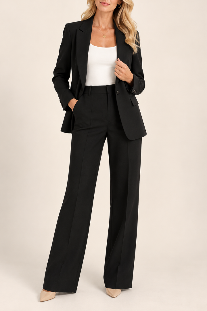 Danyela - Conjunto De Chaqueta y Pantalones De Corte Recto