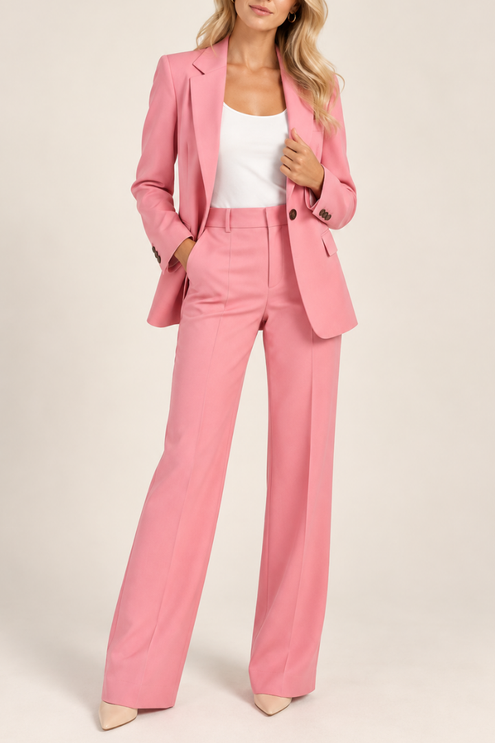 Danyela - Conjunto De Chaqueta y Pantalones De Corte Recto