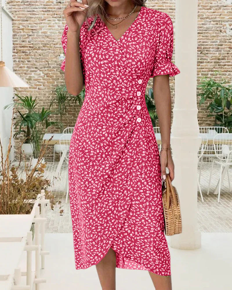Tine - Vestido De Manga Corta Con Estampado Floral