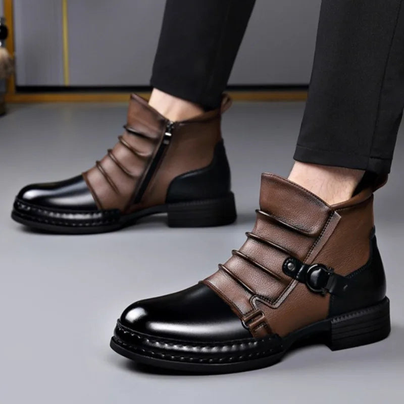 Zamran - Botines Vintage De Cuero