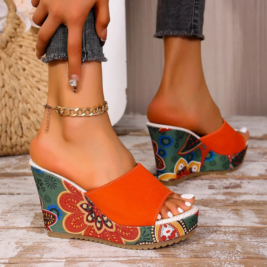 Talora - Mules Esculturales Con Tacón Floral