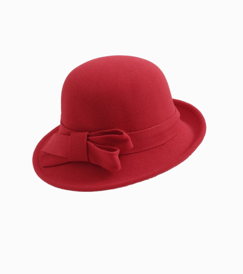 Klaver - Sombrero Vintage De Fieltro Con Lazo Lateral