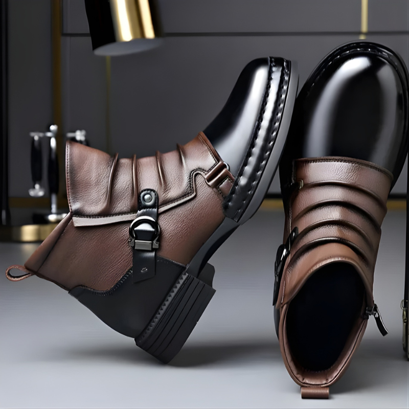 Zamran - Botines Vintage De Cuero