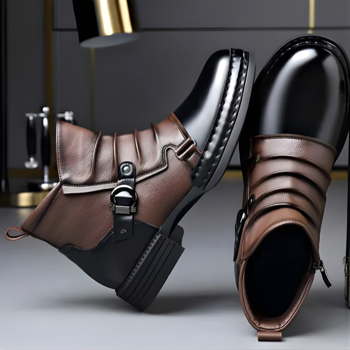 Zamran - Botines Vintage De Cuero