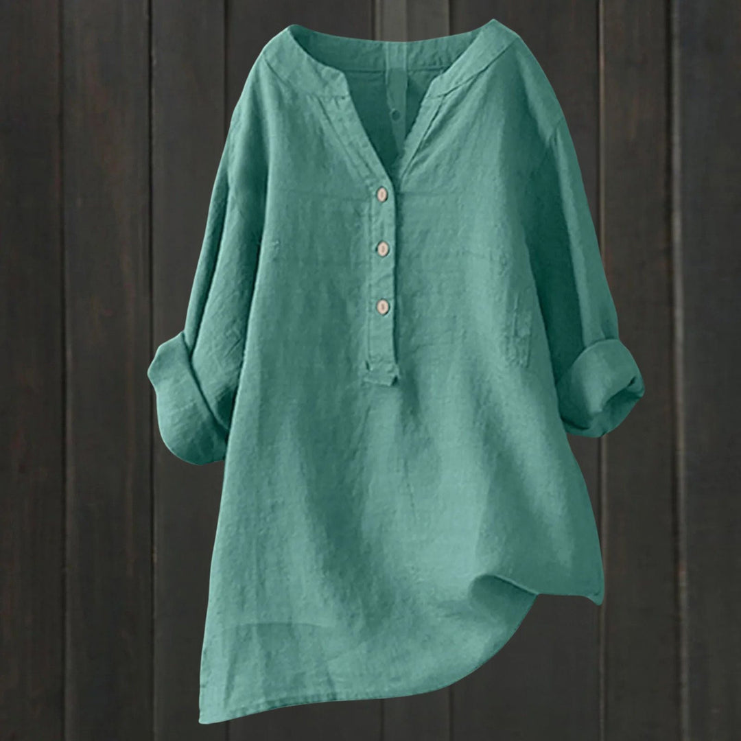 Valentiniaa - Botón Abajo Blusa