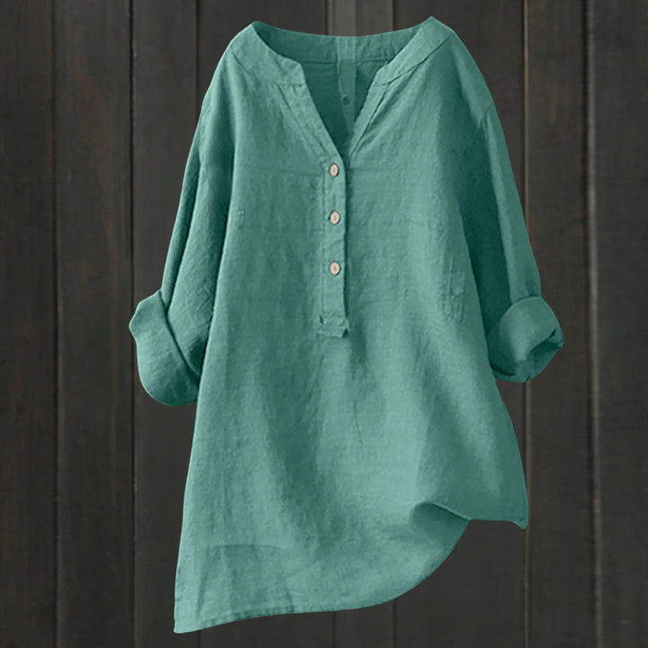 Valentiniaa - Botón Abajo Blusa