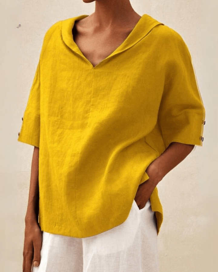 Marsica - Blusa De Lino Vaporosa Con Corte Holgado