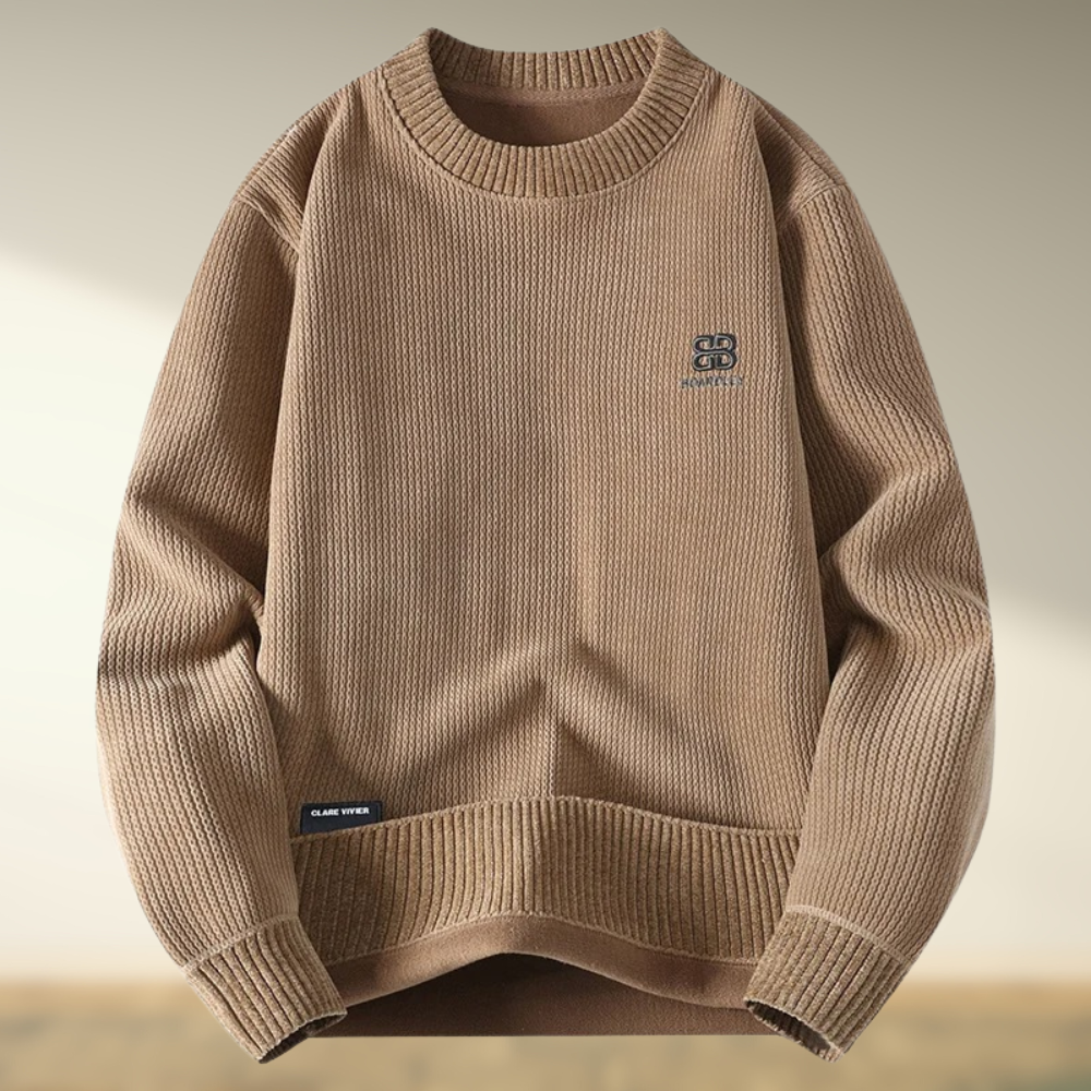Zenas - Jersey de Cuello Redondo Bordado