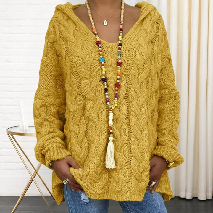 Marisa -  Manga Larga Cuello en V Sudadera con Capucha