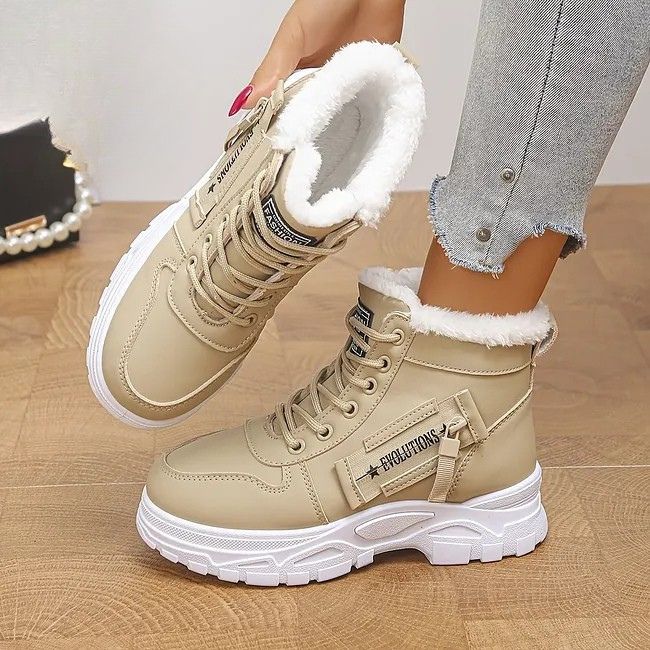 Nikiforos - Zapatillas de Invierno Cálidas Con Cordones Hasta el Tobillo