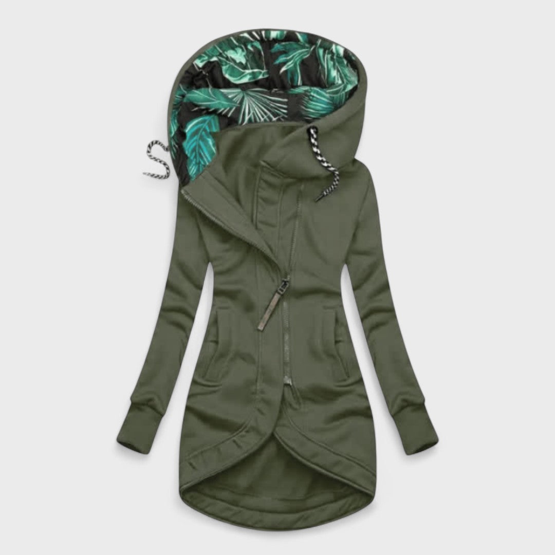 Kristanna - Abrigo De Invierno Con Cremallera Asimétrica