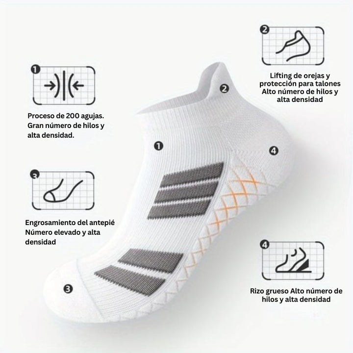 SwiftStep - Calcetines Deportivos Transpirables Con Rayas Antideslizantes