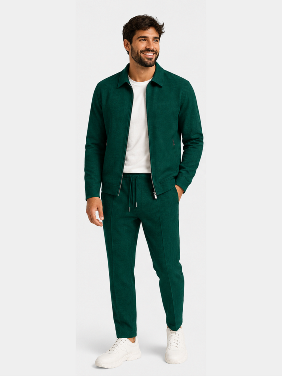 Tobiana - Conjunto De Chaqueta Con Cremallera Y Textura Y Pantalones Con Cordón