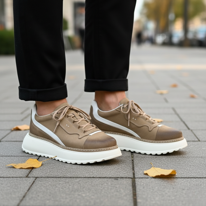 Douglas - Zapatillas De Cuero Con Suela Gruesa
