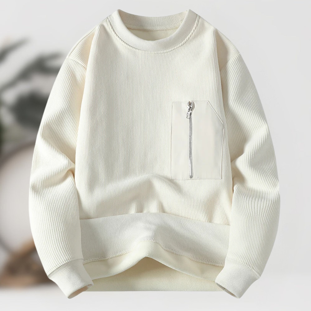 Zarch - Jersey de Punto con Bolsillo con Cremallera