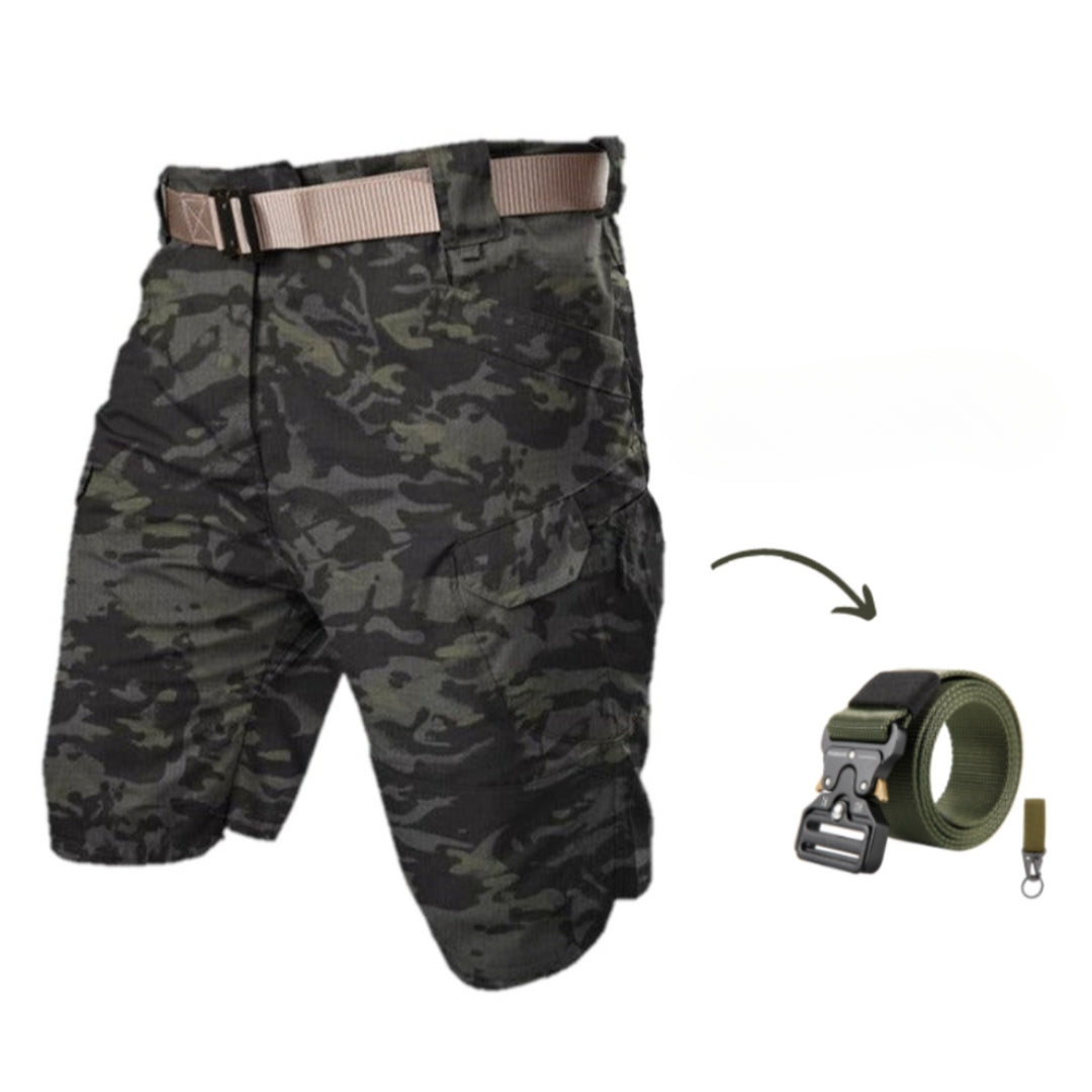 Kazuya - Cargo Pantalones Cortos Con 7 Bolsillos + Cinturón Gratis